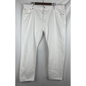 Levi's 501 White Jeans Mens 44x32 Original Fit Button Fly Straight Leg Denim EUC